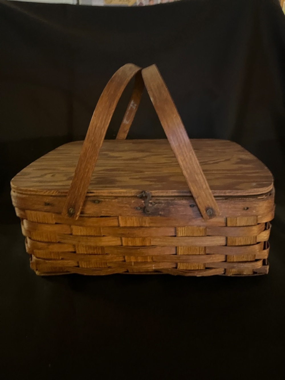 Antique Splitwood Pie Basket / Picnic Basket